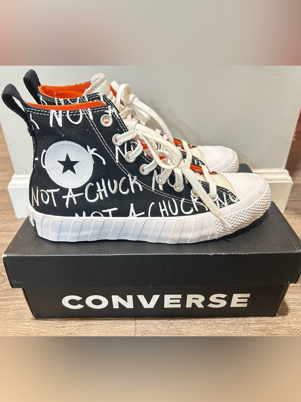 Converse Not a Chuck Black White High-Top Sneakers M 7 W 8